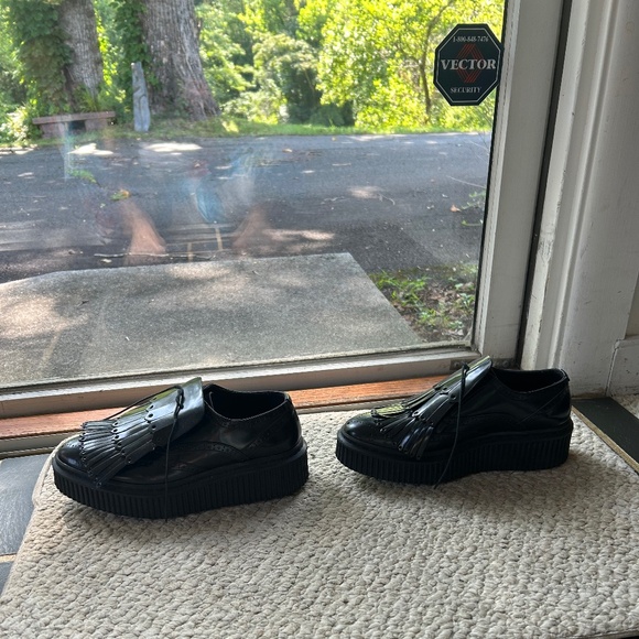 Burberry Black Brogue Leather Chelsam Lace Up Platform Oxfords - Picture 4 of 8